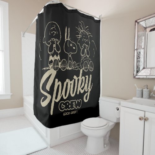 Peanuts  Spooky Crew Good Grief Shower Curtain