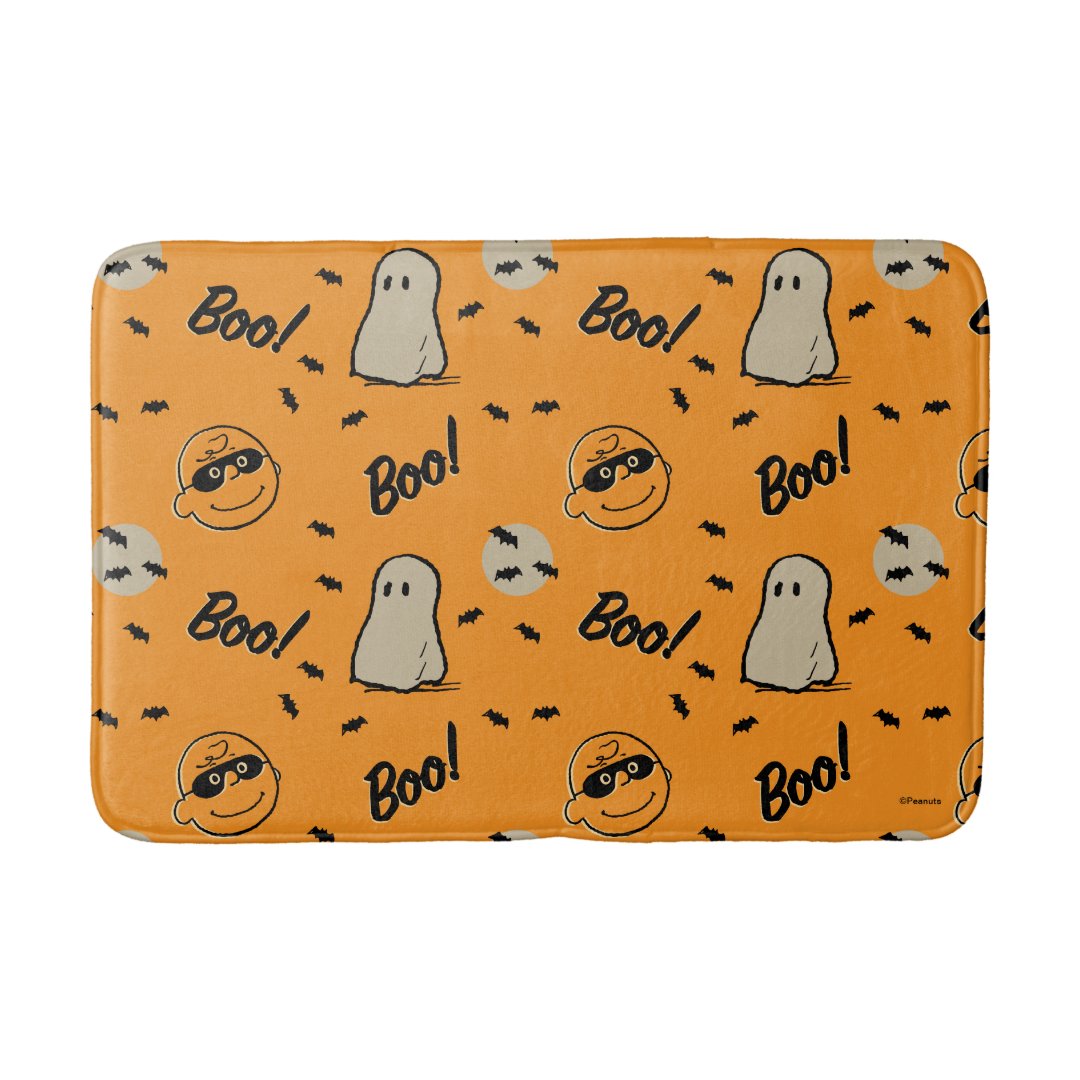 Peanuts | Spooky Crew Halloween Pattern Bath Mat | Zazzle