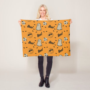 Peanuts   Spooky Crew Halloween Pattern Fleece Blanket