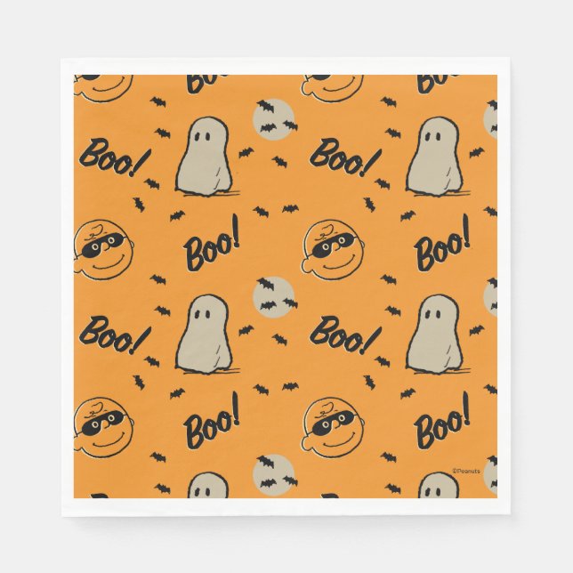 Peanuts | Spooky Crew Halloween Pattern Napkins (Front)
