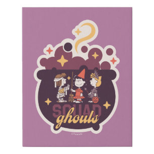 Peanuts Squad Ghouls Cauldron Halloween Faux Canvas Print