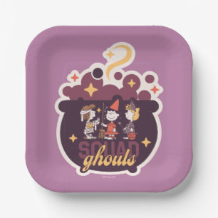 Peanuts Squad Ghouls Cauldron Halloween Paper Plates