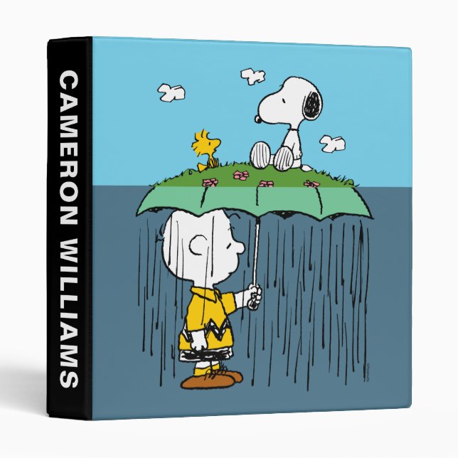 Peanuts | Sunny Day Rainy Day Half & Half 3 Ring Binder (Front/Spine)