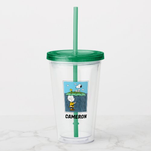 Peanuts  Sunny Day Rainy Day Half  Half Acrylic Tumbler