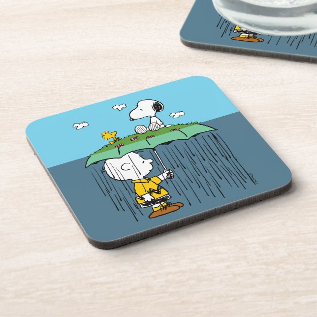 Peanuts | Sunny Day Rainy Day Half & Half Beverage Coaster (Left Side)