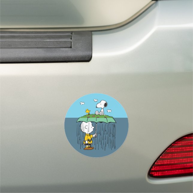Peanuts | Sunny Day Rainy Day Half & Half Car Magnet (In Situ)