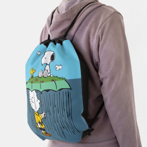 Peanuts  Sunny Day Rainy Day Half  Half Drawstring Bag