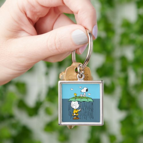 Peanuts  Sunny Day Rainy Day Half  Half Keychain