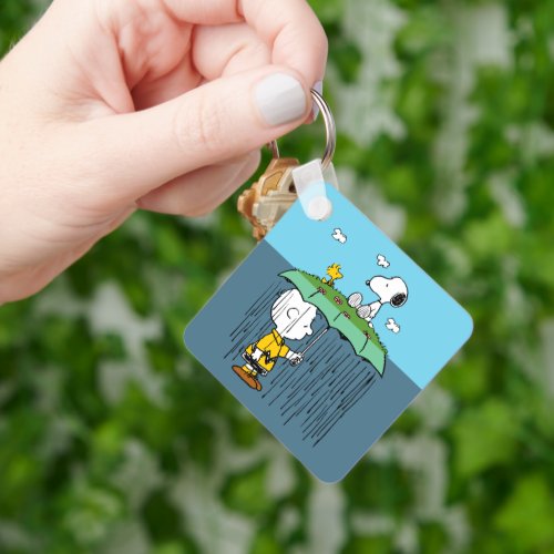 Peanuts  Sunny Day Rainy Day Half  Half Keychain