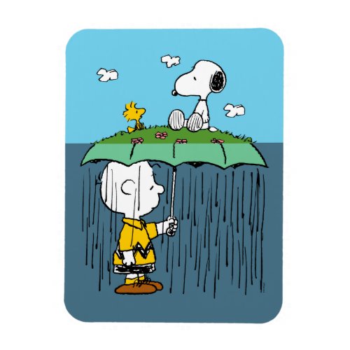 Peanuts  Sunny Day Rainy Day Half  Half Magnet