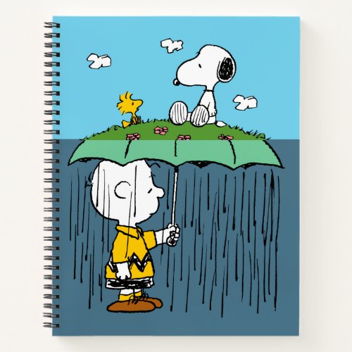 Peanuts  Sunny Day Rainy Day Half  Half Notebook