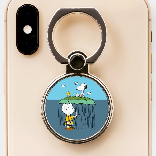 Peanuts | Sunny Day Rainy Day Half & Half Phone Ring Stand (Close Up)