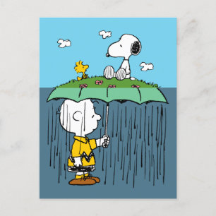 Peanuts Sunny Day Rainy Day Half & Half Postcard