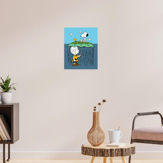 Peanuts | Sunny Day Rainy Day Half & Half Poster | Zazzle