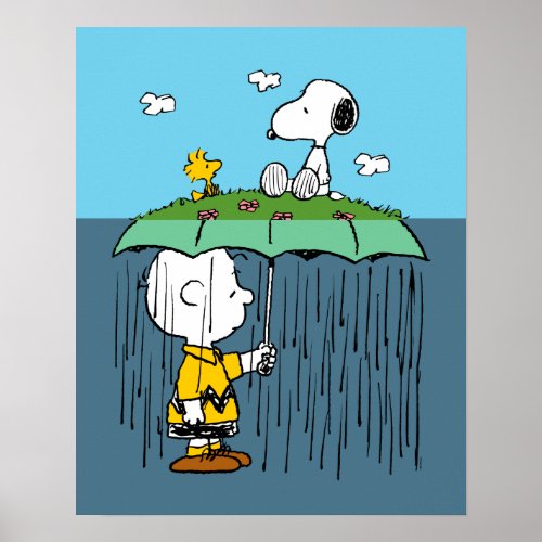 Peanuts  Sunny Day Rainy Day Half  Half Poster