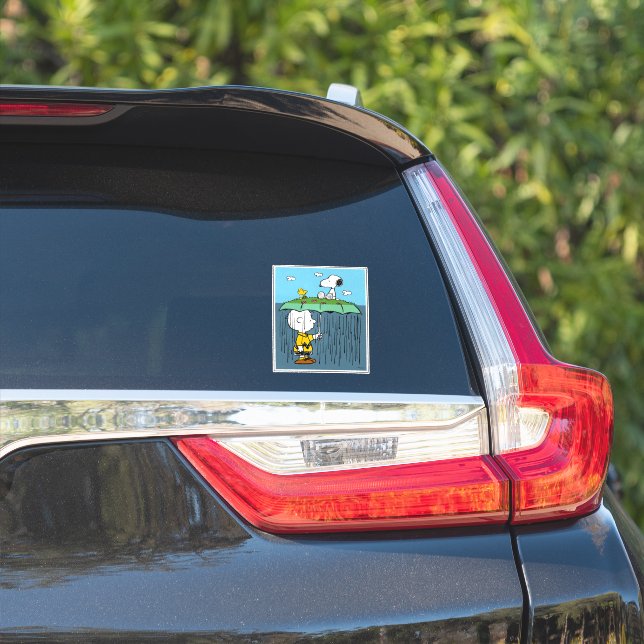 Peanuts | Sunny Day Rainy Day Half & Half Sticker (Car Side)