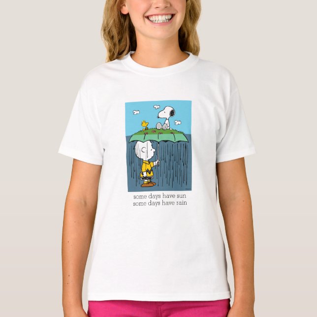 Peanuts | Sunny Day Rainy Day Half & Half T-Shirt (Front)