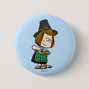 Peanuts Thanksgiving Peppermint Patty Button