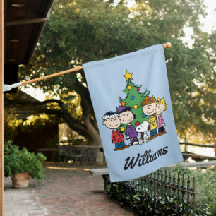 Peanuts   The Gang   Add Your Name House Flag