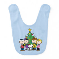 Peanuts | The Gang Around the Christmas Tree Baby Bib