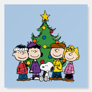 Peanuts The Gang Around the Christmas Tree Foam Board