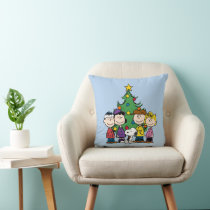 Peanuts | The Gang Around the Christmas Tree Throw Pillow