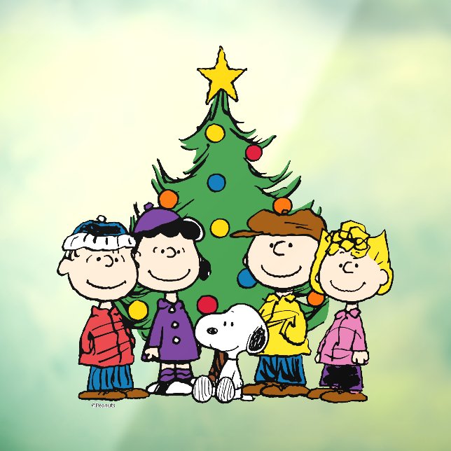 Peanuts | The Gang Around the Christmas Tree Window Cling (Sheet 3)
