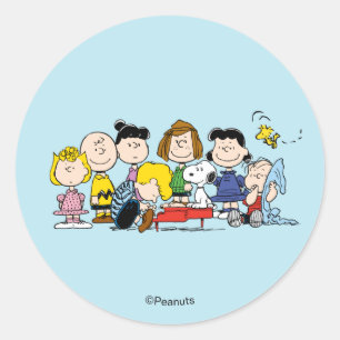 Peanuts The Gang Around the Piano Classic Round Sticker