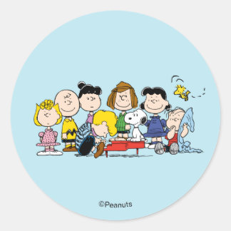Peanuts | The Gang Around the Piano Classic Round Sticker