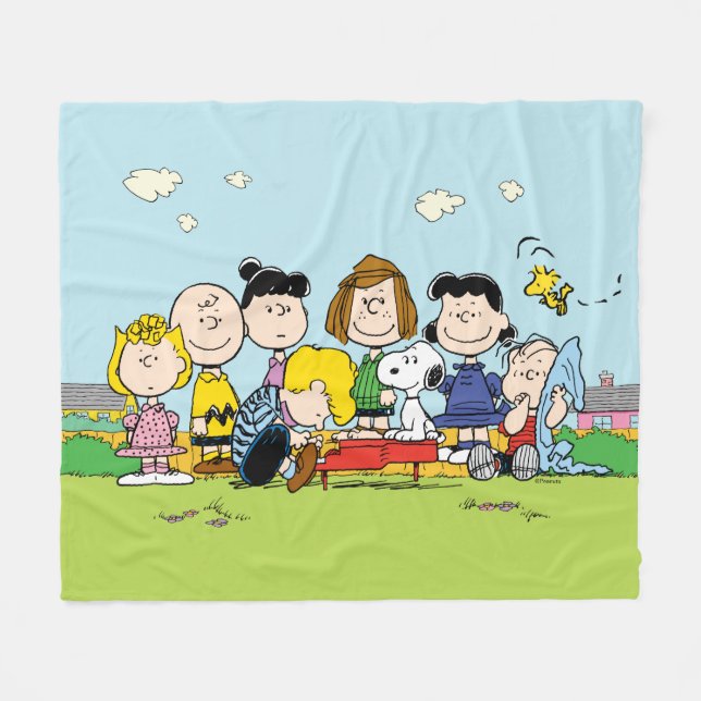 Peanuts | The Gang Around the Piano Fleece Blanket (Front (Horizontal))
