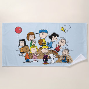 Peanuts The Gang at the Pitcher's Mound Beach Towel