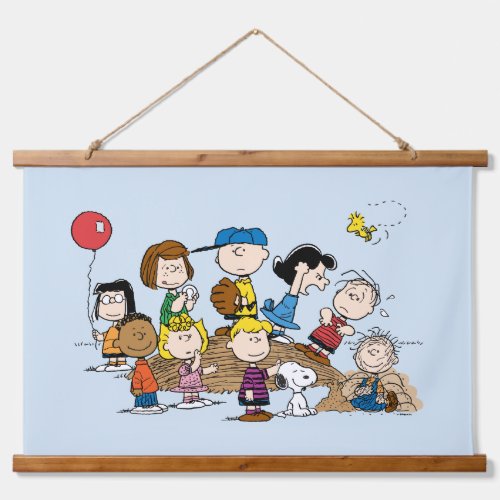 Peanuts  The Gang at the Pitchers Mound Hanging Tapestry