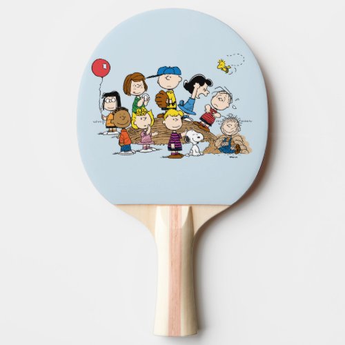 Peanuts  The Gang at the Pitchers Mound Ping Pong Paddle