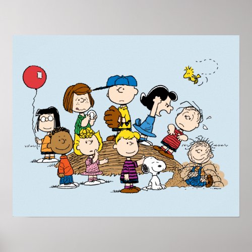 Peanuts  The Gang at the Pitchers Mound Poster
