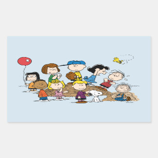 Peanuts | The Gang at the Pitcher's Mound Rectangular Sticker
