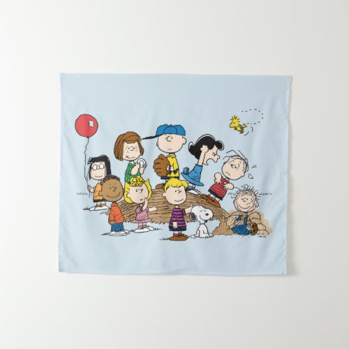 Peanuts  The Gang at the Pitchers Mound Tapestry