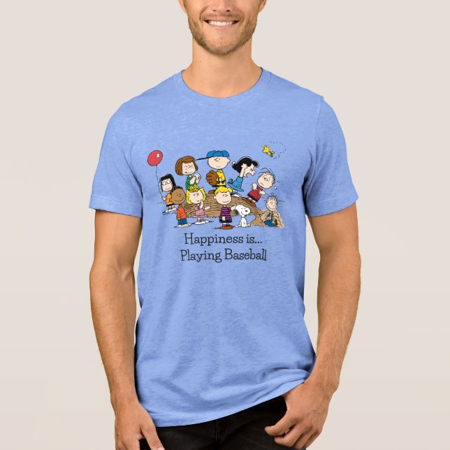 Peanuts | The Gang at the Pitcher's Mound Tri-Blend Shirt (Front)