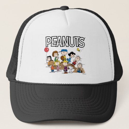 Peanuts  The Gang at the Pitchers Mound Trucker Hat