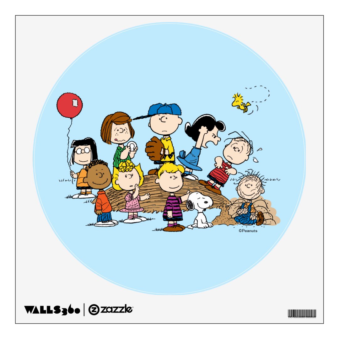 Peanuts The Gang at the Pitcher's Mound Wall Decal Zazzle