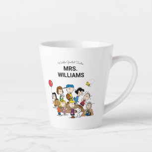 Peanuts The Gang Greatest Teacher Personalized Latte Mug