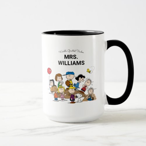 Peanuts  The Gang Greatest Teacher Personalized Mug