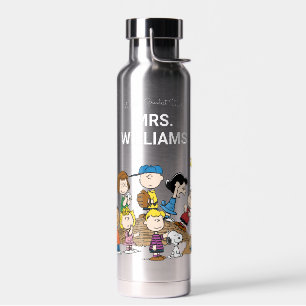 Peanuts The Gang Greatest Teacher Personalized Water Bottle