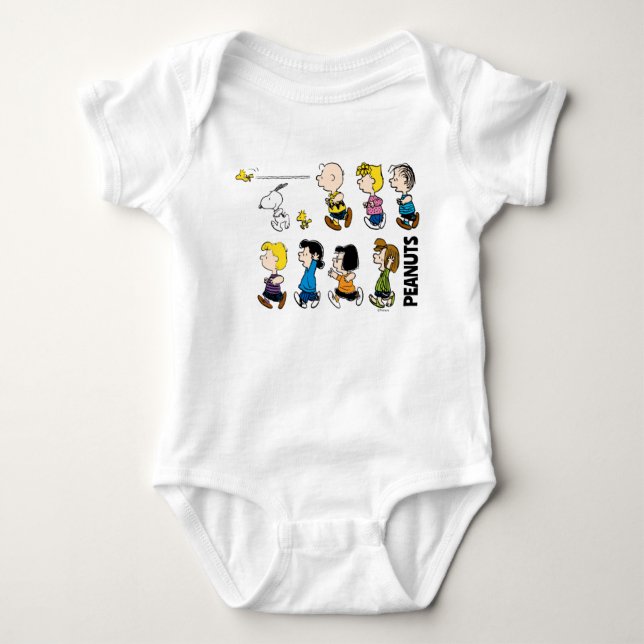 Peanuts | The Gang Moving Forward Baby Bodysuit (Front)