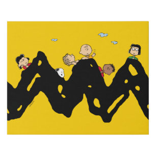 Peanuts   The Gang on the Zig Zag Faux Canvas Print