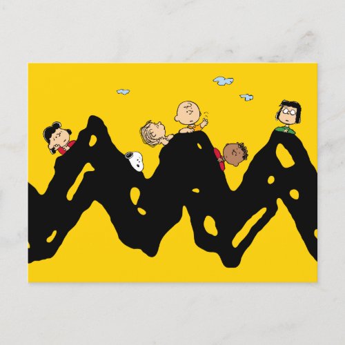 Peanuts  The Gang on the Zig Zag Postcard