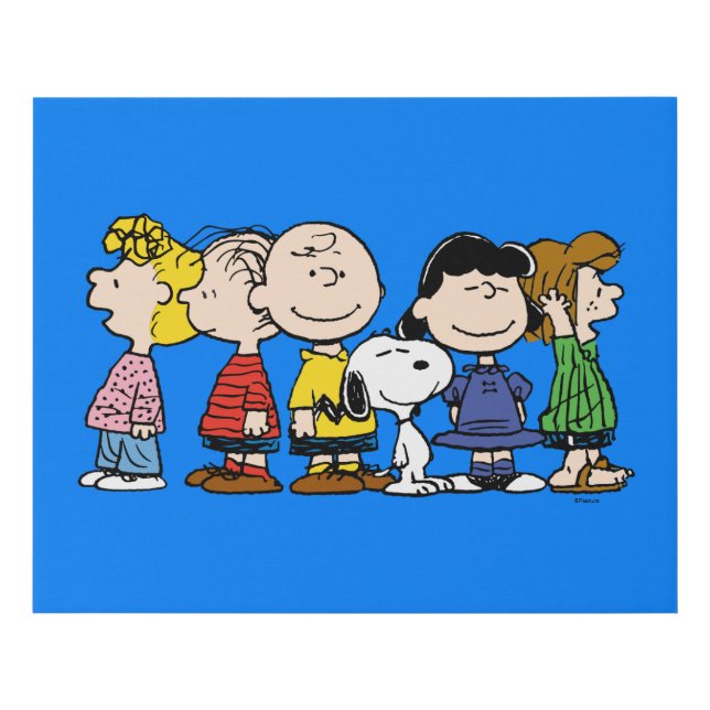 Peanuts | The Peanuts Gang Together Faux Canvas Print (Front)