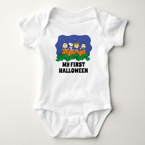 Peanuts  The Pumpkin Patch _ My First Halloween Baby Bodysuit