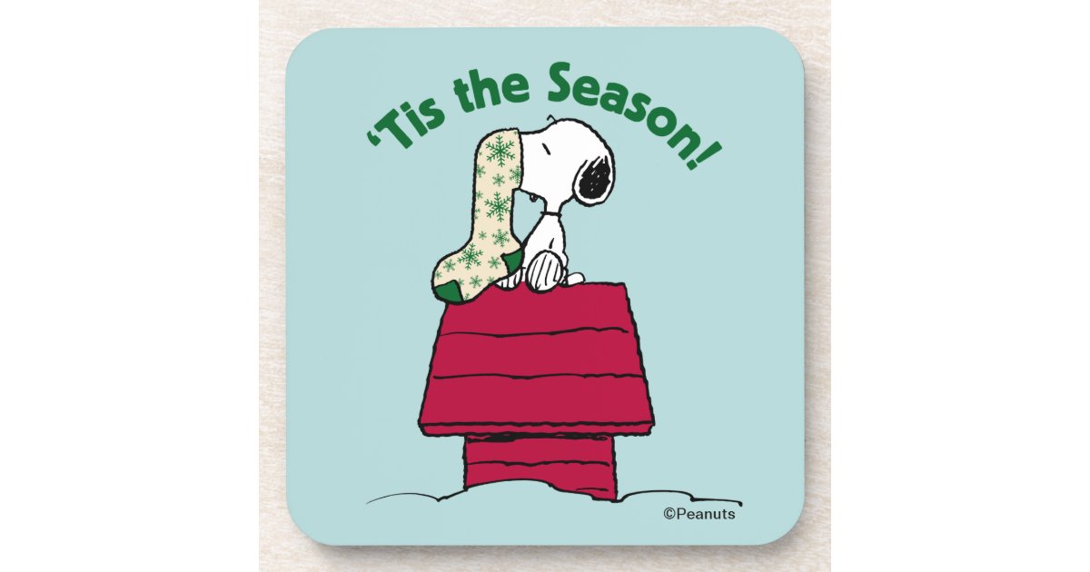 Peanuts Tis The Season Beverage Coaster Zazzle