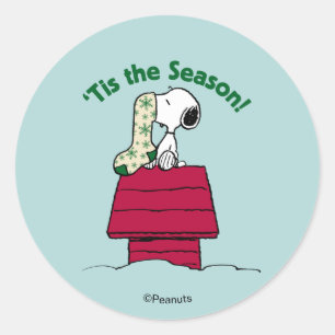 Peanuts   'Tis the Season! Classic Round Sticker