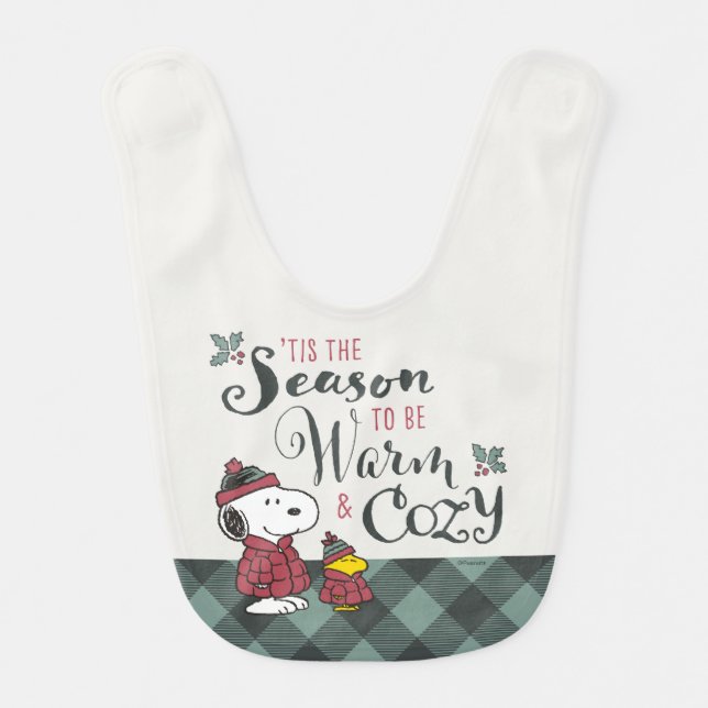 Peanuts | Tis the Season To Be Cozy Baby Bib (Front)